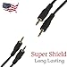Affordable Amp Powers 3.5mm 1/8 Male Mini Plug to Male Mini Plug monaural Mono Audio Cable 2 Pack