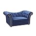 Tov Furniture The Dachshund Collection Handmade Waterproof Velvet Upholstered Pet Bed, Navythumb 1