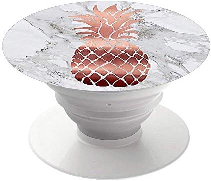 Phone Socket,Pop Grip for Phones and Tables Pack-white marble rose gold pineapple