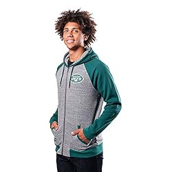 Ultra Game NFL New York Jets Mens Full Zip Soft