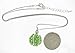 Small Tennis Ball Rhinestone Pendant Necklace - Green Crystal and White Enamel