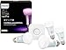 Philips 456194 Hue White and Color Ambiance Starter Kit, 4 A19 Bulbs and 1 Bridge, (2nd Generation), Compatible with Alexa and Apple Homekit (Renewed)