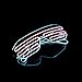 Light Up EL Wire Neon Shutter Glasses Flashing LED Rave Sunglasses for 80s, EDM, Parties Decorations(Blue+Pink)