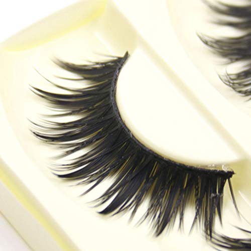 Sdoo Fake Eyelashes Makeup Hand-made Thick Crisscross Deluxe False Lashes Black Band Nature Long Reusable 5 Pairs Pack (A) - Thumbnail 2