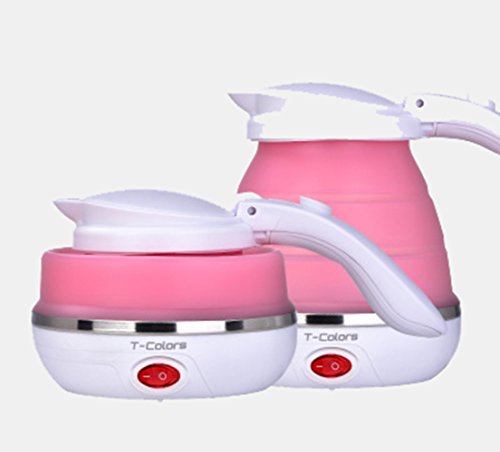 Click Here to See More Images ZGUO Travel Foldable Electric Kettle- Portable Silicone Collapsible Camping Kettle 110-220V 600ML