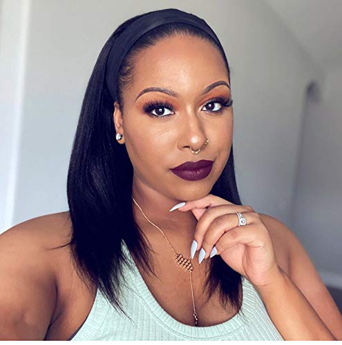 150-Density-Silky-Straight-Human-Hair-Headband-Wigs-Silky-Straight-Brazilian-Virgin-Human-Hair-Machine-Made-Headband-Wig-For-Black-Women-Natural-Color-12-Inch