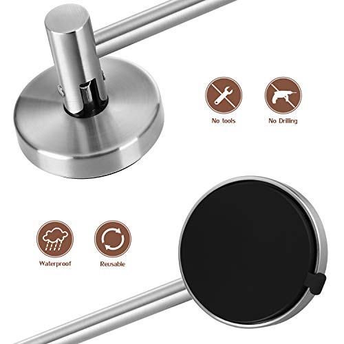 LUXEAR Suction Cup Towel Bar 24IN Powerful Removable Suction Cup Towel Shower Hook Vacuum Removeable Shower Mat Rod Shower Door Adhesive Towel Bar Suction Towel Rack Bathroom Towel Holder Stainless - Thumbnail 4