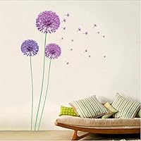 qzheng Dandelion Wall Sticker Romantic Wall Sticker Children