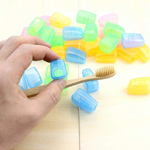 Heatoe 40 Pcs 5 Colors Toothbrush Covers, Travel Tooth Brush Caps