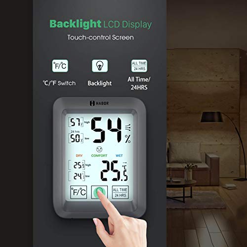 image for Habor Upgraded Digital Hygrometer Indoor Thermometer, High Accuracy Ro