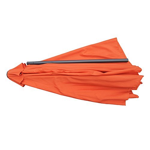 Prime Garden 9 Foot Patio Market Umbrella Polyester Crank Aluminum Beach Canopy Burnt Orange Buy Online In Albania At Desertcart