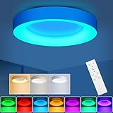RGB Flush Mount Ceiling Light Dimmable with Remote