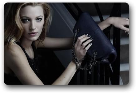 Blake Lively Posh Custom Outdoor Indoor Doormat Personalized Design Machine-Wahable Neoprene Rubber Doormat 23.6x15.7 Inch