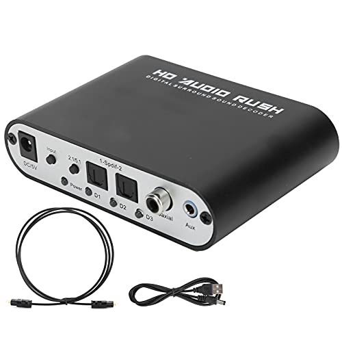 Audio Decoder 5.1CH DTS Dolby Converter AC3 Converter Digital Audio Converter Digital Optical Coax to Analog Sound Decoder Converter for Home Concert Hall Cinema