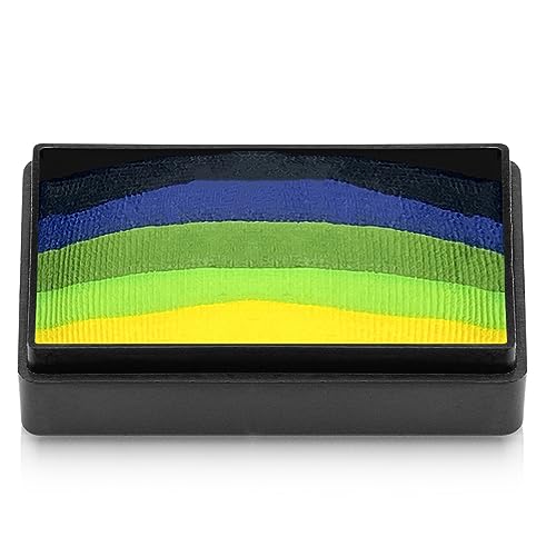 Kraze FX Dome Stroke - Dragon Dance (25 gm), Professional 1-Stroke Split Cake, Hypoallergenic, Non-Toxic, Water Activated Face & Body Painting Makeup Supplies for Sensitive Skin, Kid Safe, Adults