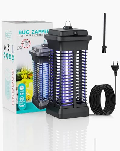 Regevo Electric Insect Killer, 6 W 1000 V UV Light Mosquito Lamp - Energy Saving, Environmentally Friendly, Quiet and Safe, for Bedroom, Living Areas and Indoor Use