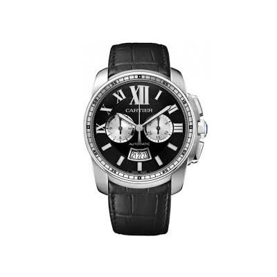 Cartier Men's W7100060 Calibre Analog Display Automatic Self Wind Black Watch.