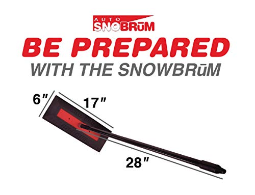 SNOBRUM SNO Pro - Professional Grade Snow Broom and Snow Remover for Cars and Trucks, 6 Pack - 48 Inch Handle, Push-Broom Design - Safe Winter Snow Removal for Vehicles Without Paint Scratching