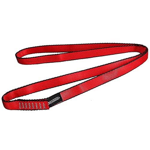 NewDoar CE & UIAA Certified Climbing Sling 16mm Nylon Sling Runners 22KN 4840LB Climbing Utility Cord Rock Climbing,Creating Anchors System,Rappelling Gear,Perfect for Tree Work-Red/24''(60cm) 1pcs