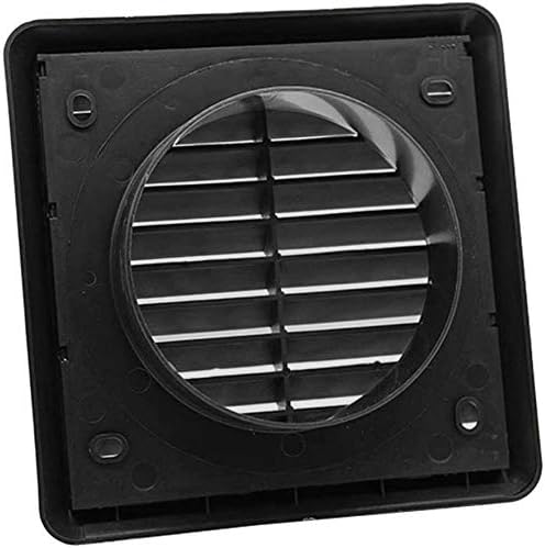 Fixed Louvered Wall Vent Grille 100mm / 4" Black External Exterior Ducting Air Round Spigot Fly Screen - Image 3