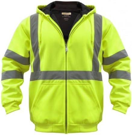 Utility Pro UHV425 Polyamide High-Vis Hooded Soft Shell Jacket with Side Pockets with Dupont Teflon fabric protector, Lime/Yellow, 3X-Large by Old Toledo Brands