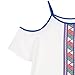 Women Spaghetti Strap White Off Shoulder Short Sleeve Shirt Top