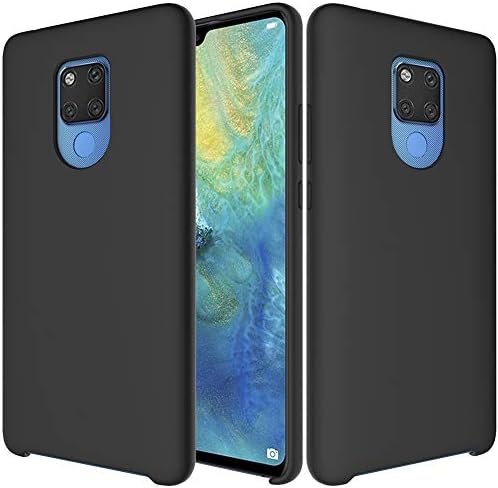 Huawei Mate 20 X Case(7.2inch),DAYJOY Candy Color Liquid Silicone Gel Rubber Shockproof Case with Soft Microfiber Cloth Lining Cushion for Huawei Mate 20 X(Black)