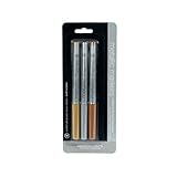 American Crafts Metallic Marker 3-Pack, Medium Point, Gold/Silver/Copper