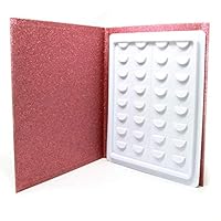 16 Pair Eyelash Storage Book,Makeup Display Sample Container,Eyelash Catalog Travel Glitter Paper(Purple)