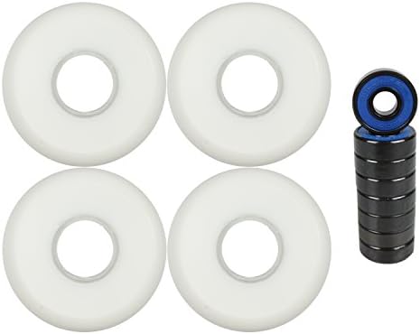 Aggressive Inline Skate Wheels Blank White 57mm 86a White 4 Pack Abec 7 Bearings