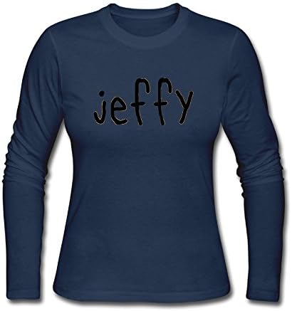Women's Long Neck Sleeve Jeffy.png Cotton Shirt SizeKey1 Navy