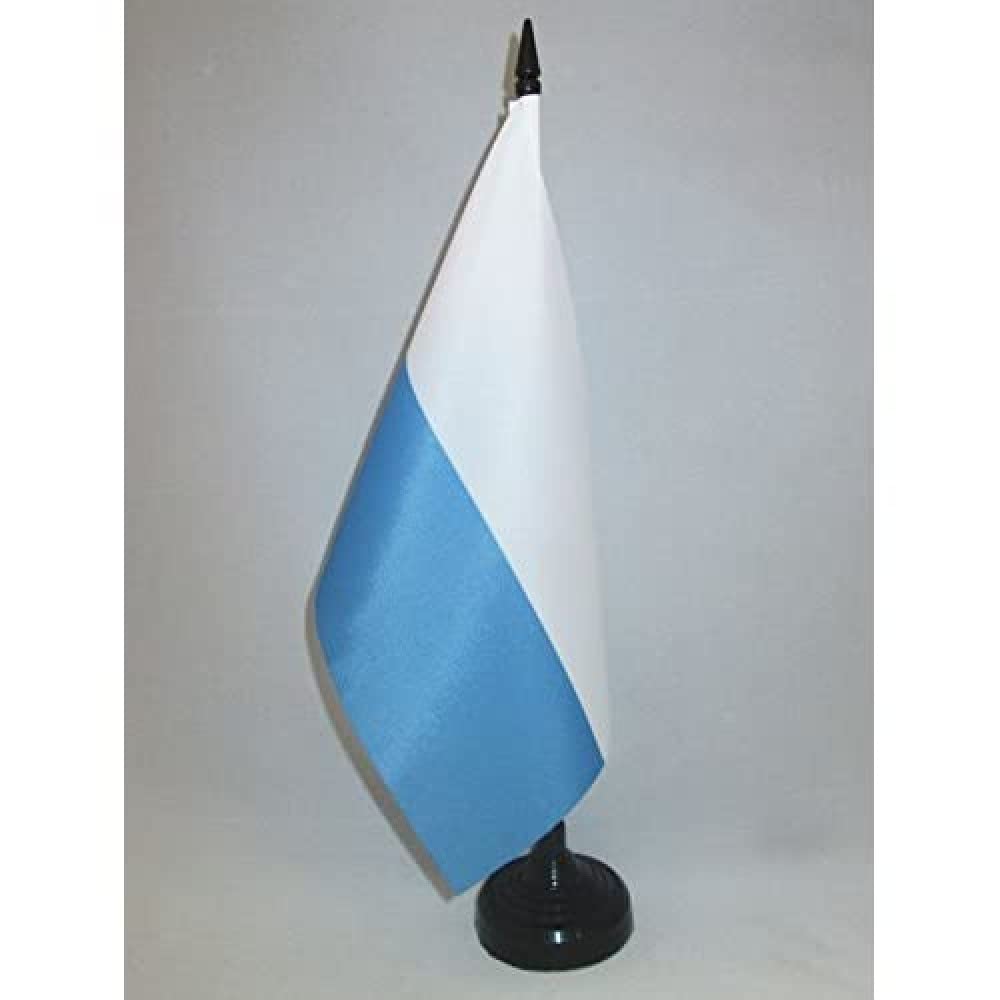 AZ FLAG San Marino without arms Table Flag 5'' x 8'' - Sammarinese Civil Office Decoration 100% Polyester 21 x 14 cm - Mini Desk Flag with Pole and Black Plastic Base