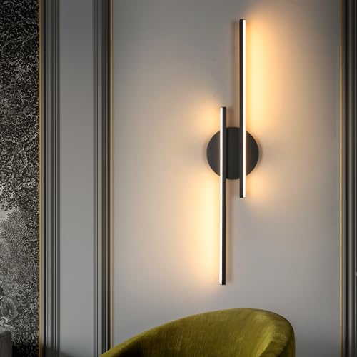 Riserva Indoor Wall Light, 24 W Modern Lamp, Long LED Black Wall Lamp, Wall Lamp for Bedroom, Stairs, Hallway, Living Room, 3000 K Warm White