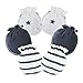 HaloVa Baby Gloves, 0-3 months Newborn Infant Toddler Boys Girls No Scratch Mittens, 100% Cotton, Soft and Comfortable, Dark Blue