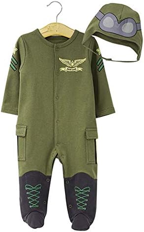 Dihope Baby Boys Pilot Two Piece Layette Set Toddler Outfits with Cap Newborn Halloween Costume