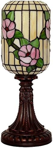 Table Lamp - Tiffany Style Glass Lampshade, 6 Inch Chinese Classical Glass Decorative Desk Lamp, Personalized Creative Table Light, for Bedroom, Hotel, E27,40W [Energy Class A++]