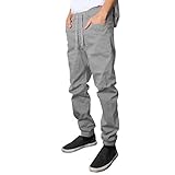 Victorious Mens Twill Jogger Pants, Dark Grey XL