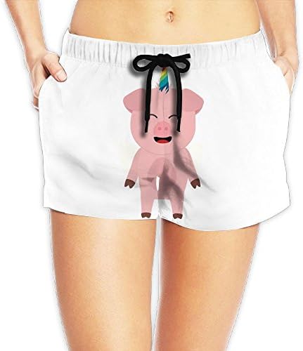 Women Unicorn Pig Hipster Beach Walk Shorts