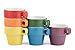 gypsy color The Original Brink House 3 OZ. Espresso Stacking Coffee Mug Set with Metal Stand, Multi-Colored Hand-Glazed Ceramic Stoneware