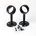 Alise Stainless Steel Shower Curtain Closet Rod Holder Pipe Flange Socket Ceiling Mount Bracket Pipe Fitting Parts Supports,2 Pcs (32mm(1-1/4 Inch Dia.), Matte Black)