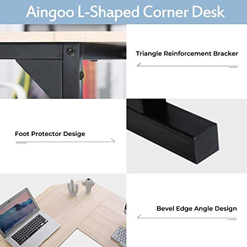 Aingoo L Shaped Corner Desk Office Desk for Home Work Desk Large