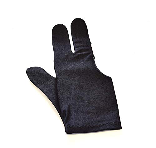 ISPIRITO Billiard Gloves 12 PCS Set 3 Finger Show Pool Cue Gloves Strentchy One Size Fits All Men or Women Snooker Gloves Left Hand or Right Hand for Billiard Shooters Professional Spandex, One Dozen