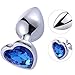 Rustless Metal Anal Butt Plugs Blue Jewelry Heart Shaped Anal Trainer Toys Unisex Valentine ‘s/Birthday Gift for Lover Romi (Big Plug)thumb 2