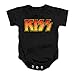 KISS Rock Music Distressed Vintage Logo Baby Onesie Bodysuit (6 Months) Black