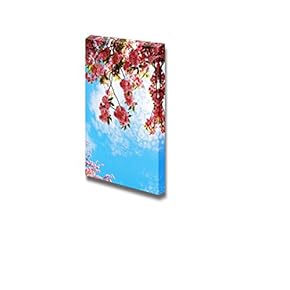 Canvas Prints Wall Art - Beautiful Cherry Blossom in Spring | Modern Wall Decor/Home Art Gallery Wraps Giclee Print & Wood Framed. Ready to Hang - 18" x 12"
