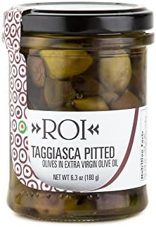 ROI - Italian Taggiasca Pitted Olives in Extra Virgin Olive Oil 6.3oz (180g) - Pack of 4