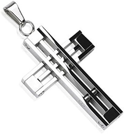 Krezy Case Men's Silver Cross 316L Stainless Steel Pendant, Cross neckles, classy necklace