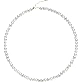 UAREBST Pearl Choker Necklace for Women, 4/6/8/10mm White Imitation Pearl Necklace, Round Faux Glass Pearl Necklace, Pearl Necklace, Elegant Wedding Parties Pearl Necklace