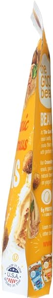 THE GOOD BEAN CRUNCHY CHICKPEAS – CLASSIC HUMMUS – 6 OZ RESEALABLE BAG – ROASTED CHICKPEA BEANS – VEGAN SNACK WITH GOOD SOURCE OF PLANT PROTEIN AND FIBER