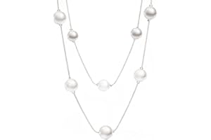 ABJFJE Fashion Simulated Pearl Layered Sweater Long Necklaces Bohemia Chic Statement Necklace for Women Jewelry Gift Gold Silver Tone